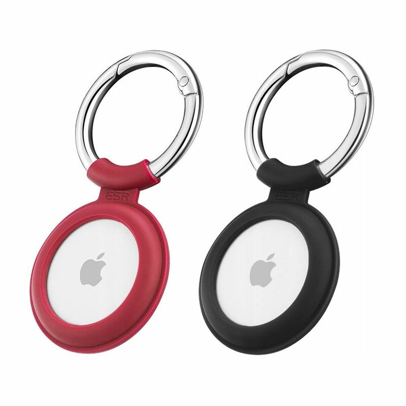 [Pachet 2x] Husa Apple AirTag Loop ESR Cloud tip breloc chei, negru/ rosu