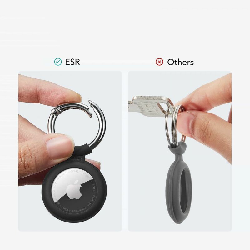 [Pachet 2x] Husa Apple AirTag Loop ESR Cloud tip breloc chei, negru/ rosu