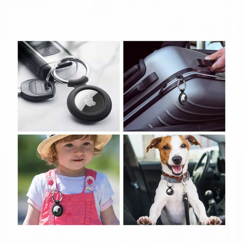 [Pachet 2x] Husa Apple AirTag Loop ESR Cloud tip breloc chei, negru/ rosu