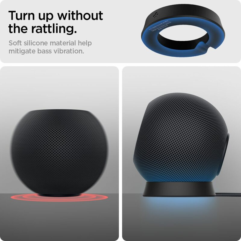 Suport Apple HomePod Mini stand Spigen Silicone Fit, negru