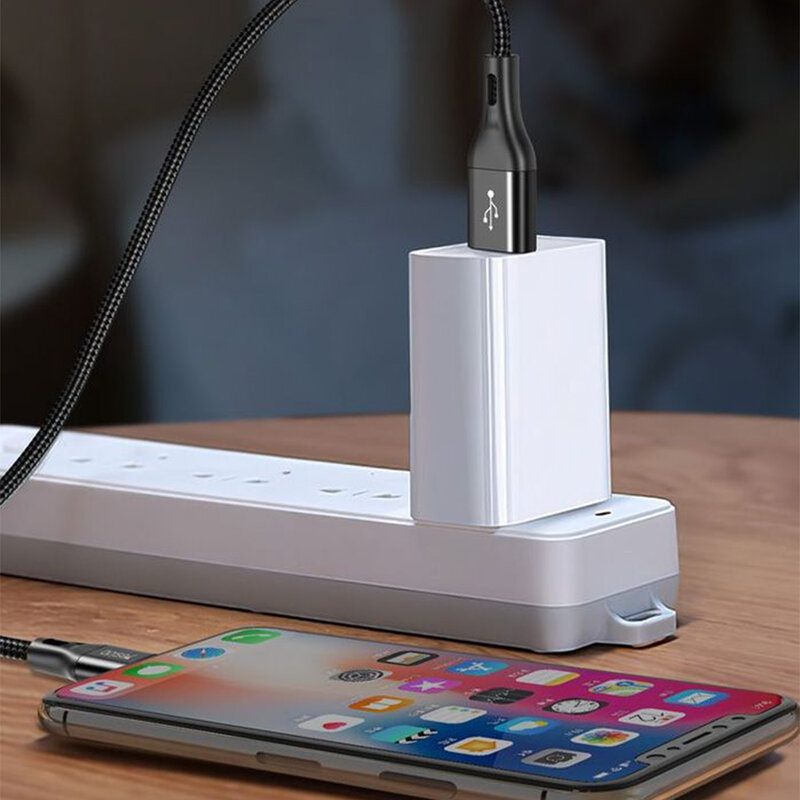 Cablu de date USB la Lightning Yesido CM10, 3A, 1.2m, negru