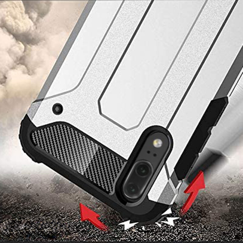 Husa Huawei P20 Techsuit Hybrid Armor, gri