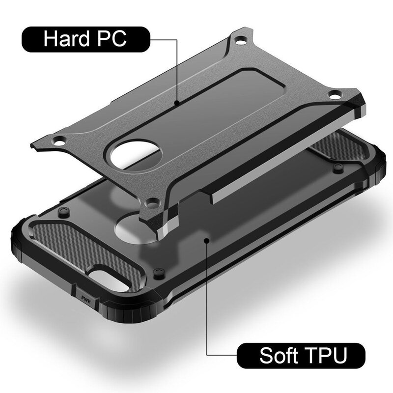 Husa iPhone SE, 5, 5S Techsuit Hybrid Armor cu decupaj sigla, negru