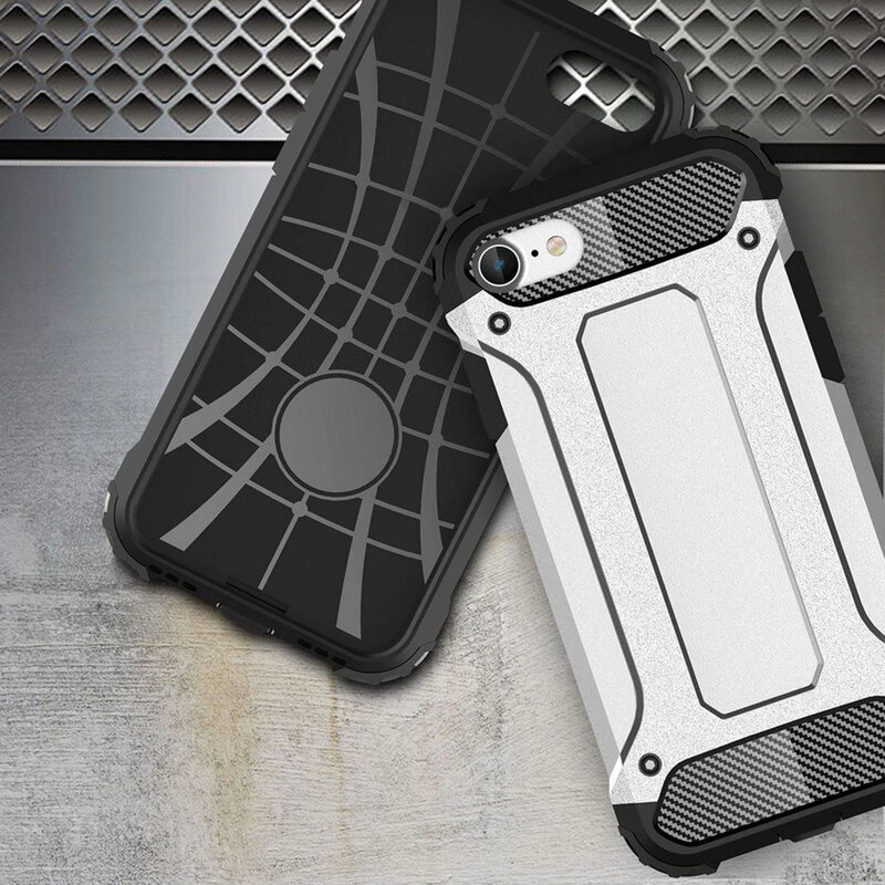 Husa iPhone 6 / 6S Techsuit Hybrid Armor Cu Decupaj Pentru Sigla - Negru