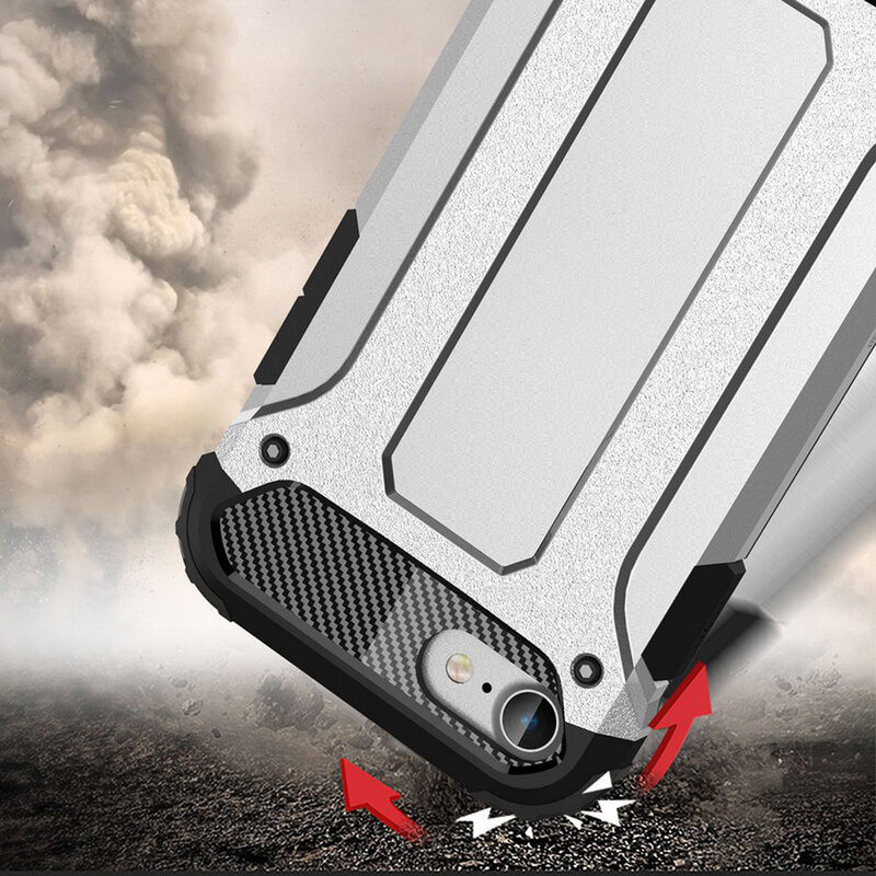 Husa iPhone 6 / 6S Techsuit Hybrid Armor Cu Decupaj Pentru Sigla - Negru