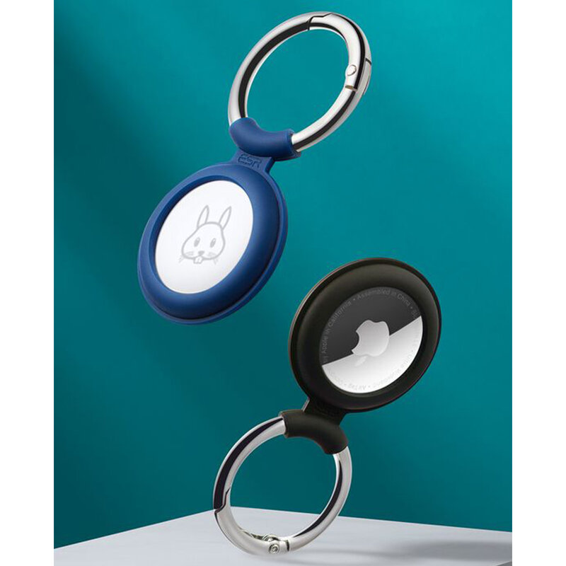 [Pachet 2x] Husa Apple AirTag Loop ESR Cloud tip breloc chei, negru/ albastru