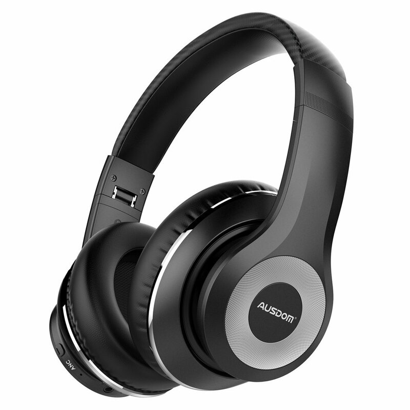 Casti wireless on-ear Ausdom ANC10, active noise cancelling, negru