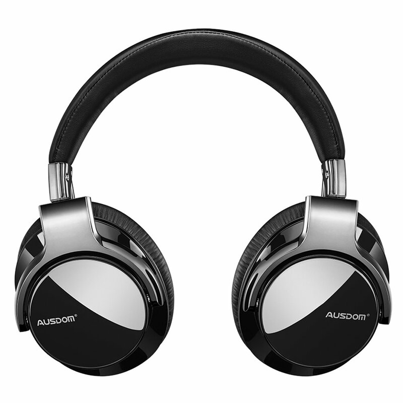 Casti wireless over-ear Ausdom ANC8, active noise cancelling, negru