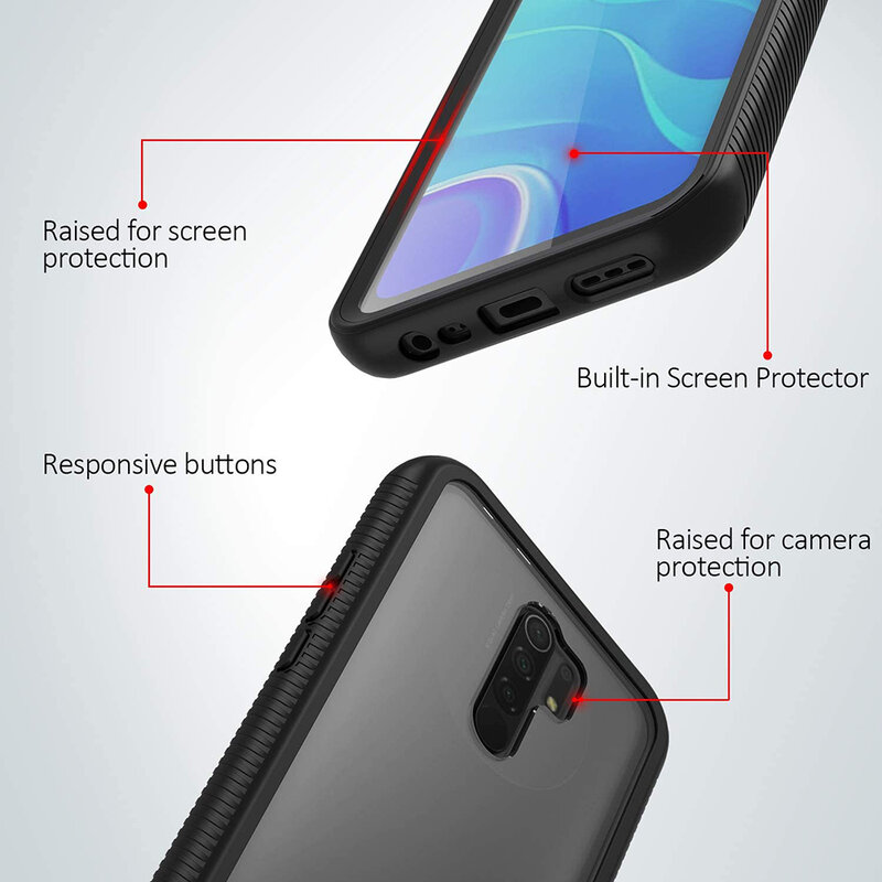 [Pachet 360°] Husa + Folie Xiaomi Redmi 9 Techsuit Defense, negru