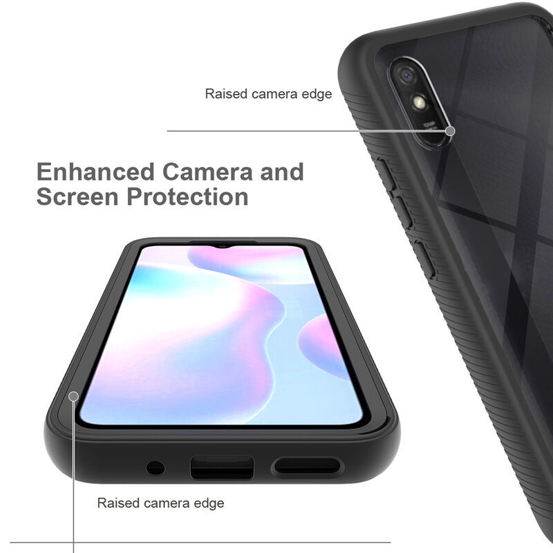 [Pachet 360°] Husa + Folie Xiaomi Redmi 9A Techsuit Defense, negru