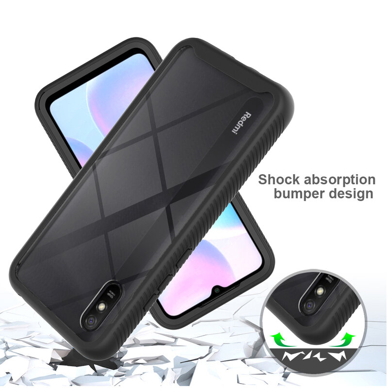 [Pachet 360°] Husa + Folie Xiaomi Redmi 9A Techsuit Defense, negru