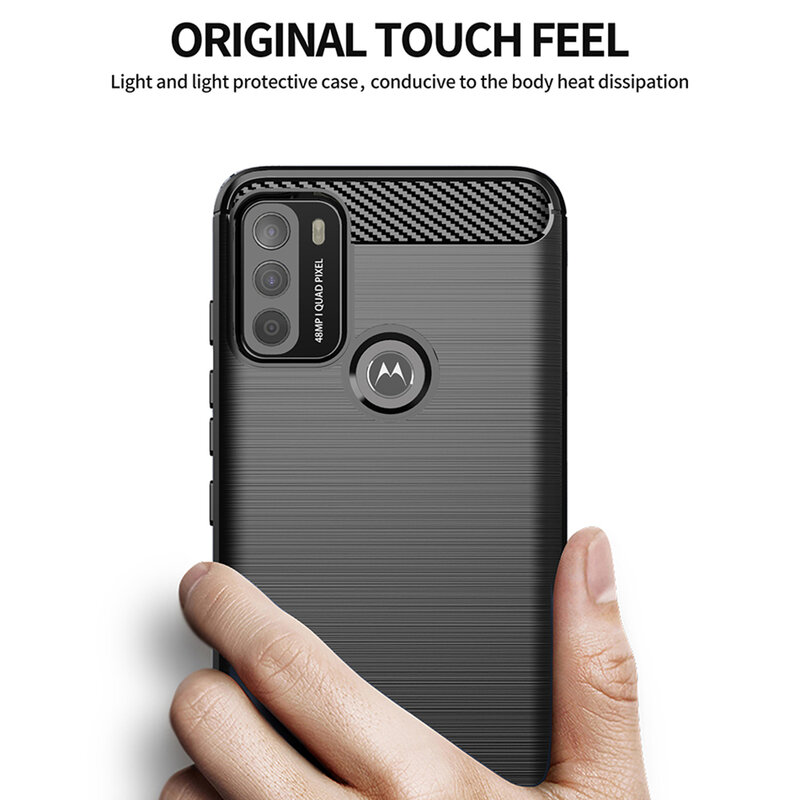 Husa Motorola Moto G50 Techsuit Carbon Silicone, negru