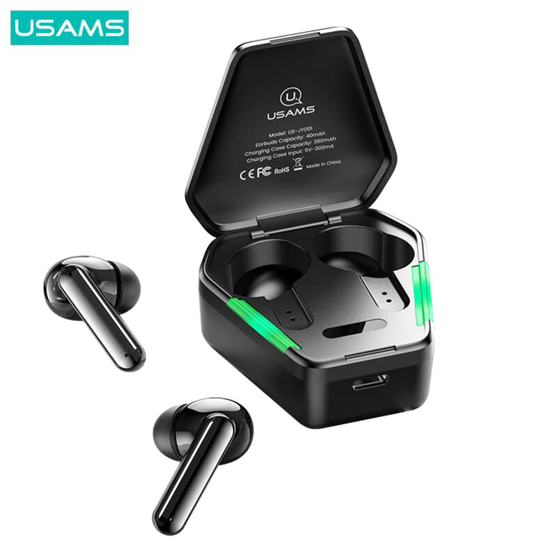 Casti wireless gaming in-ear Usams JY01, TWS earbuds, Bluetooth, negru