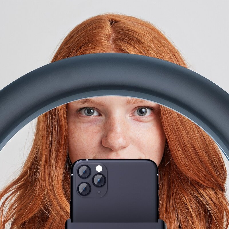 Lampa circulara LED ring light telefon cu lumina RGB + trepied