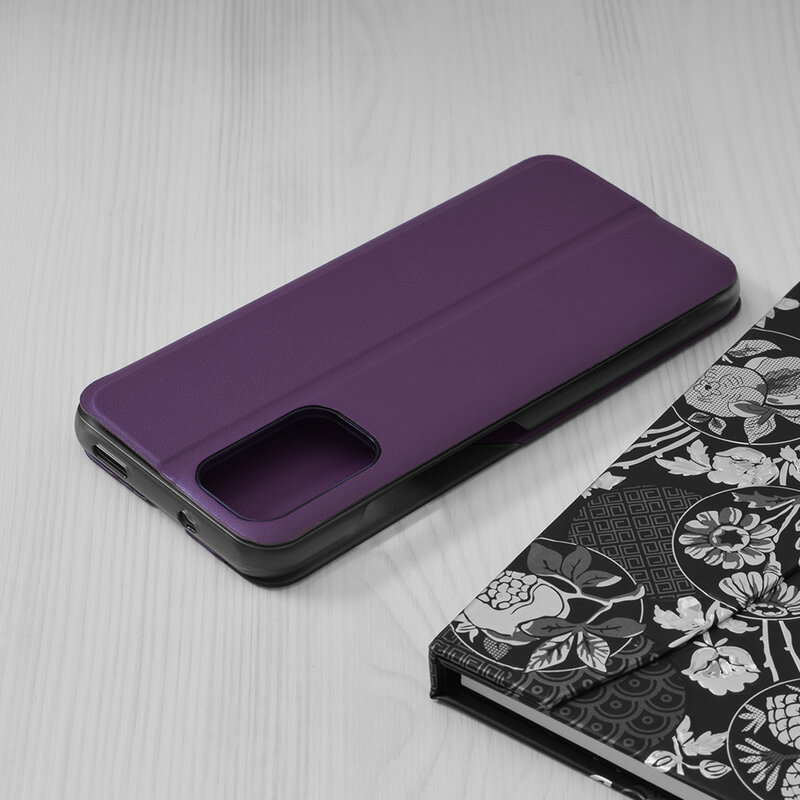 Husa Xiaomi Redmi Note 10 4G Eco Leather View Flip Tip Carte - Mov