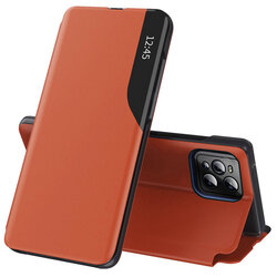 Husa Oppo Find X3 Pro Eco Leather View Flip Tip Carte - Portocaliu