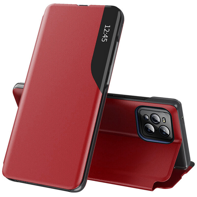 Husa Oppo Find X3 Pro Eco Leather View Flip Tip Carte - Rosu