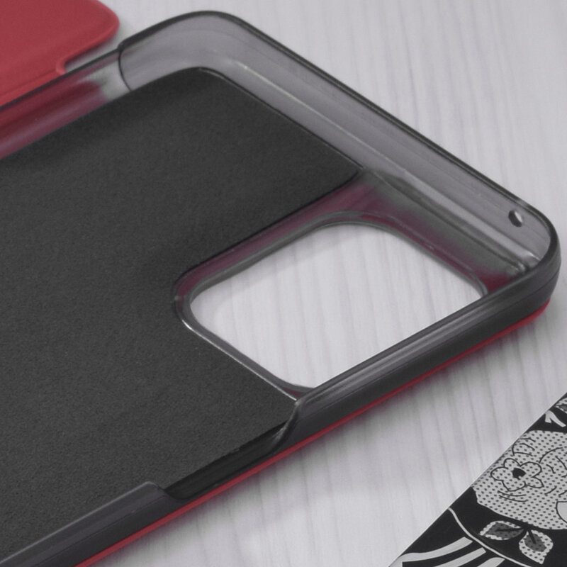 Husa Oppo Find X3 Pro Eco Leather View Flip Tip Carte - Rosu