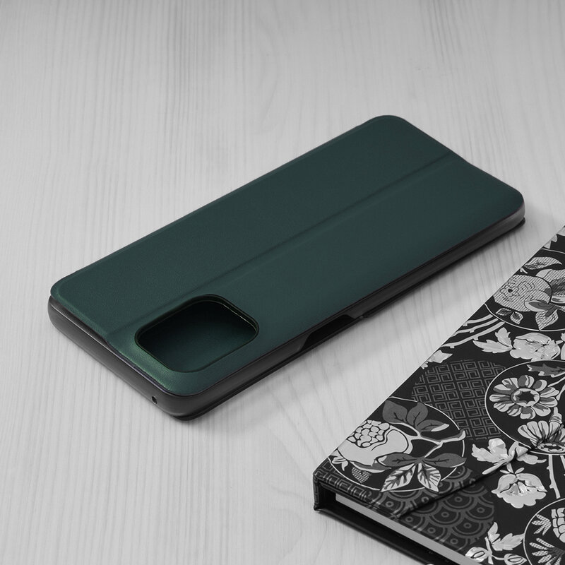 Husa Oppo Find X3 Pro Eco Leather View Flip Tip Carte - Verde