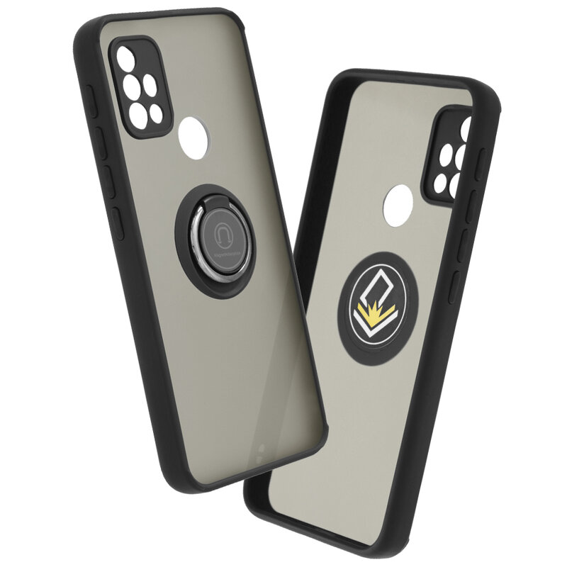 Husa Motorola Moto G10 Techsuit Glinth Cu Inel Suport Stand Magnetic - Negru