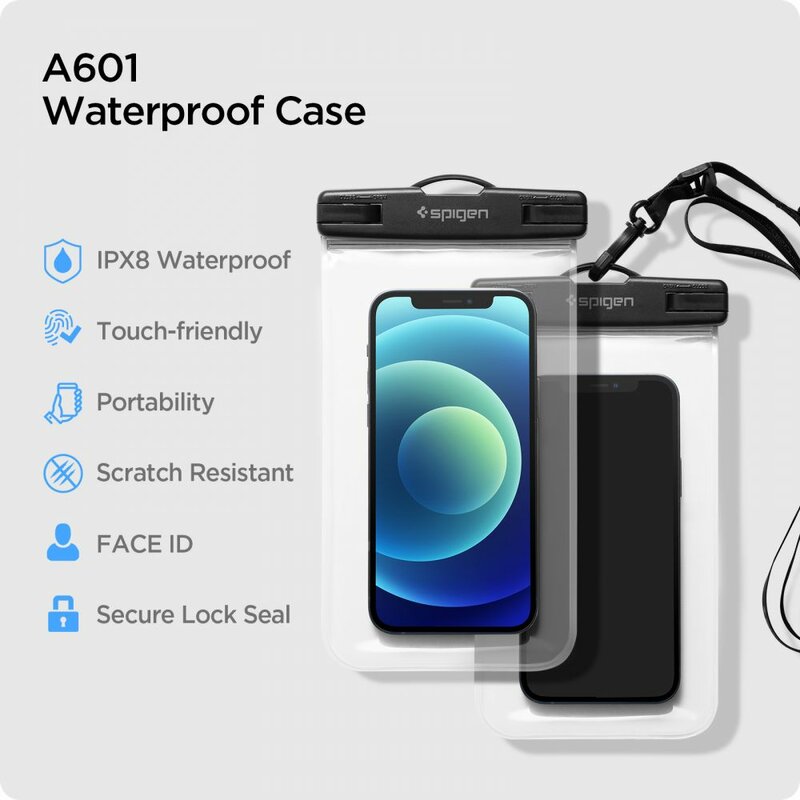 [Pachet 2x] Husa subacvatica telefon waterproof Spigen A601, clear