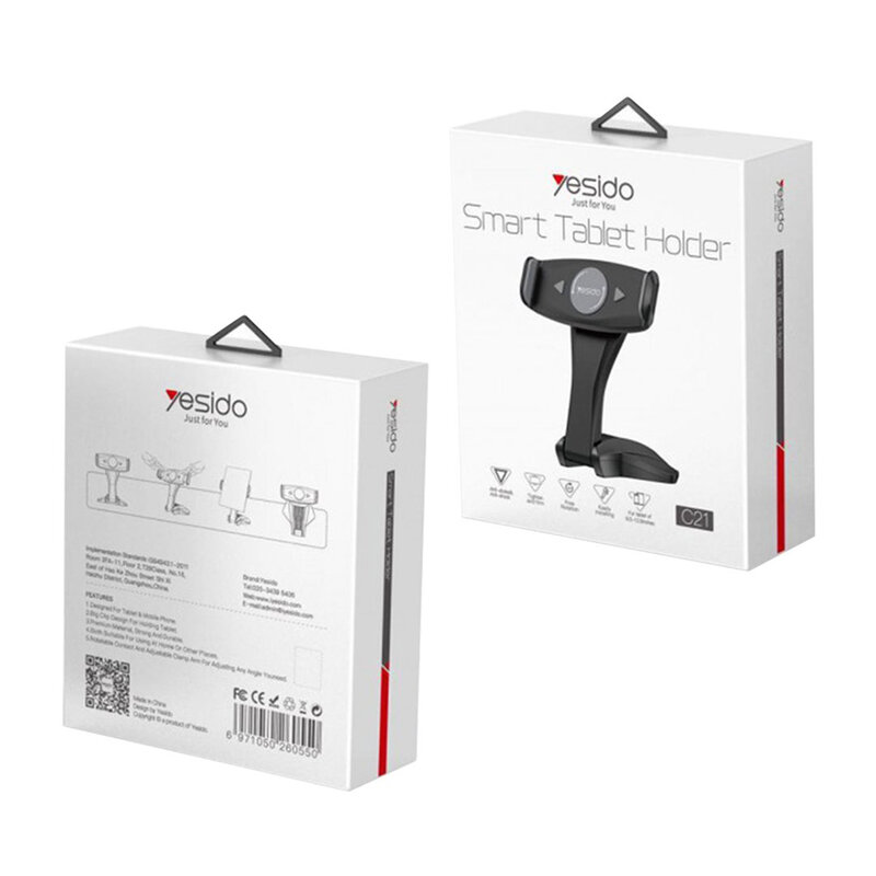 Suport tableta birou, stand telefon universal Yesido C21, negru