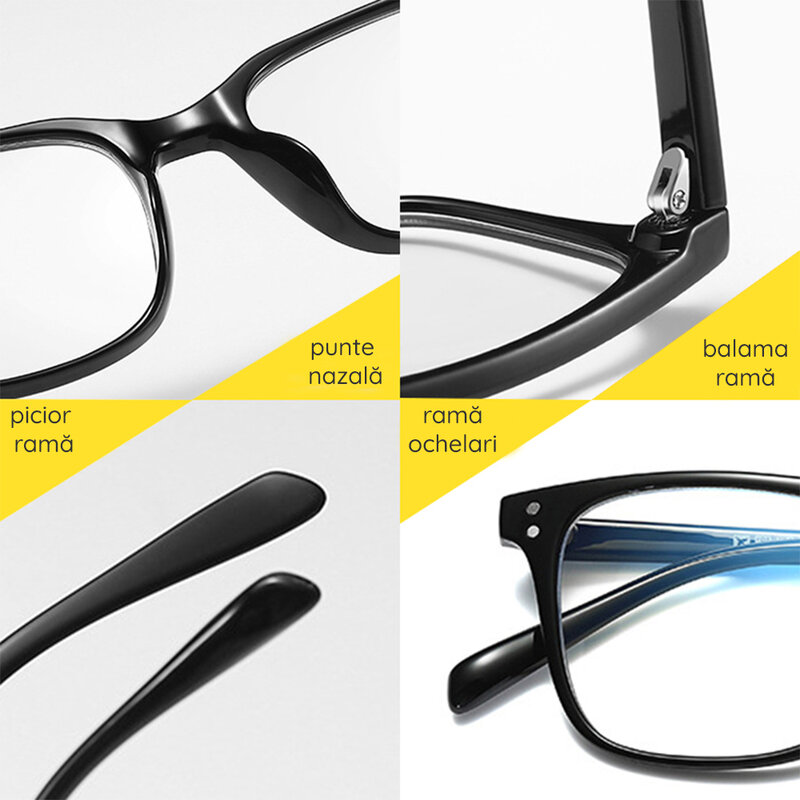 Ochelari patrati unisex lumina albastra cu protectie calculator, F5025-C29-1