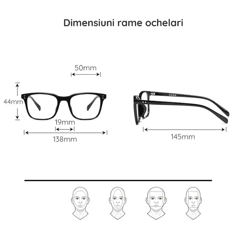Ochelari patrati unisex lumina albastra cu protectie calculator, F5025-C29-1