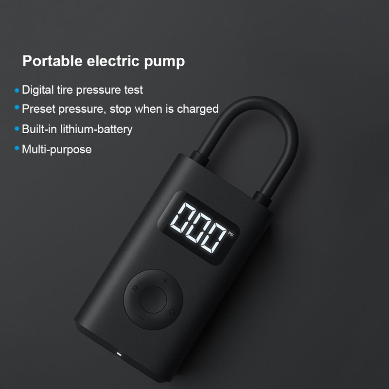 Compresor auto Xiaomi Mi Portable Electric, 2000 mAh, negru