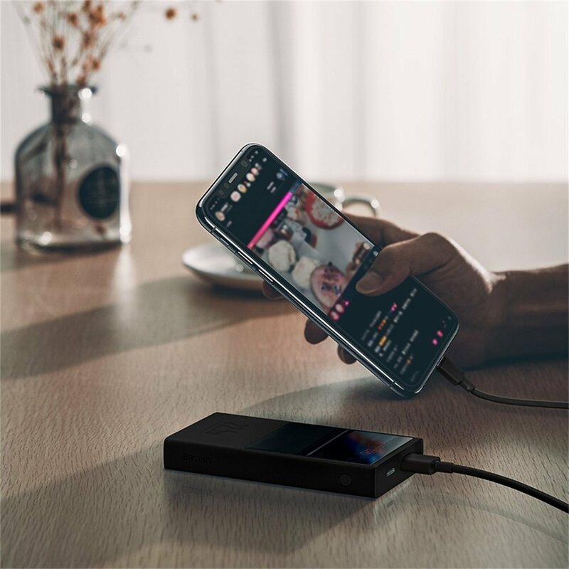 Baterie externa 10000mah Baseus, USB-C, 22.5W, negru, PPMN-A01