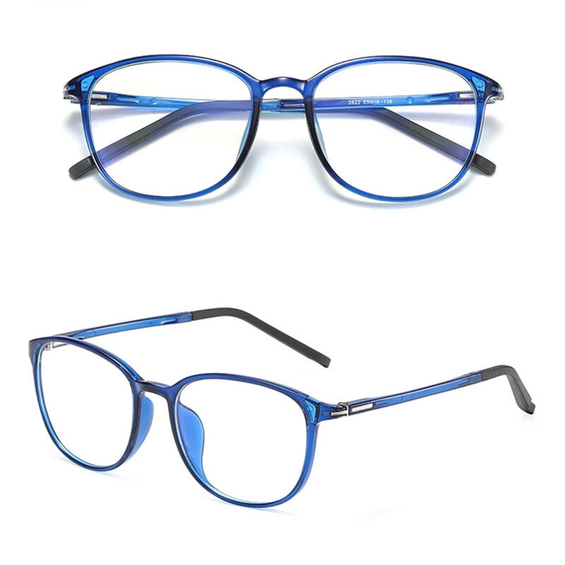 Ochelari rotunzi unisex protectie lumina albastra pentru calculator, albastru, F2822