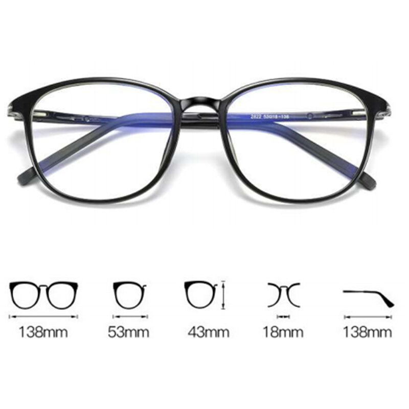 Ochelari rotunzi unisex protectie lumina albastra pentru calculator, albastru, F2822