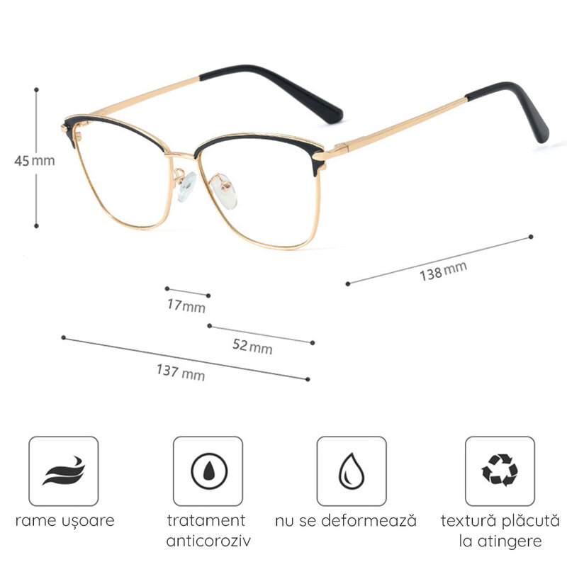 Ochelari butterfly dama de protectie calculator anti lumina albastra, F95679-C6