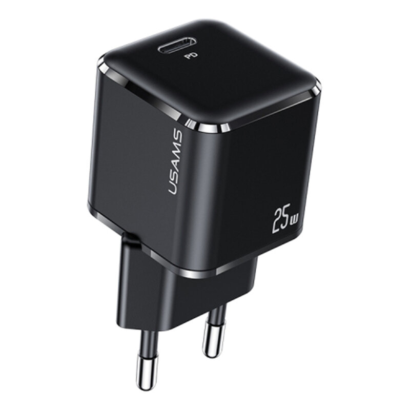 Incarcator priza Usams T42 Type-C PD25W, Fast Charge, negru, US-CC140