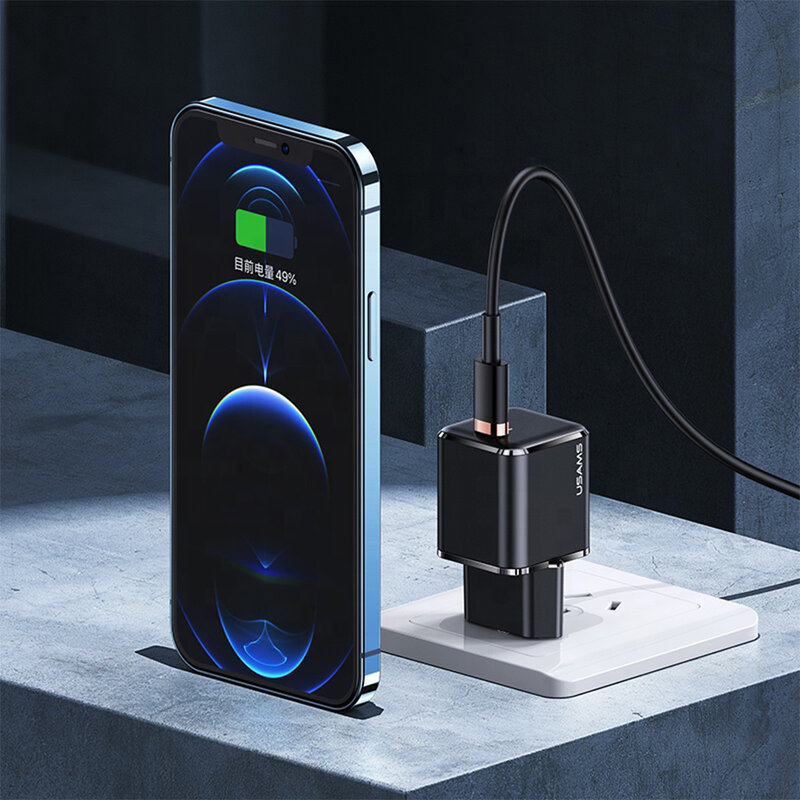 Incarcator priza Usams T42 Type-C PD25W, Fast Charge, negru, US-CC140