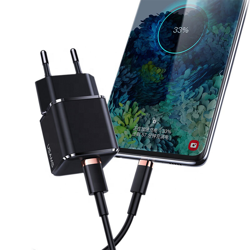 Incarcator priza Usams T42 Type-C PD25W, Fast Charge, negru, US-CC140