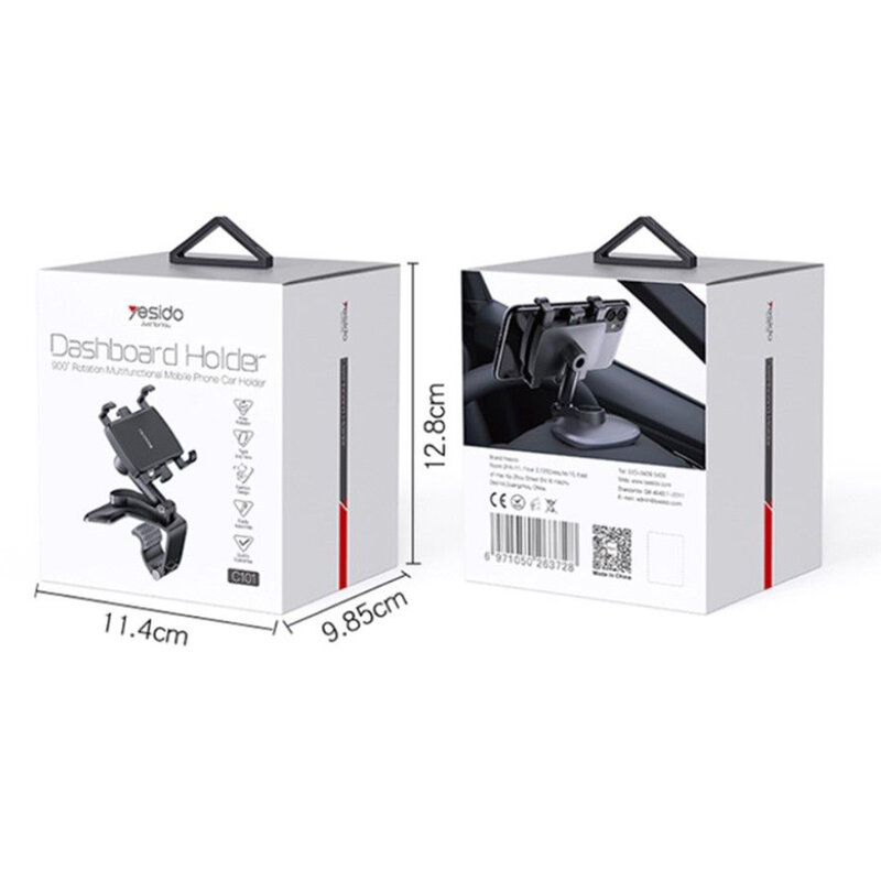 Suport telefon auto aligator, clema prindere bord Yesido C101