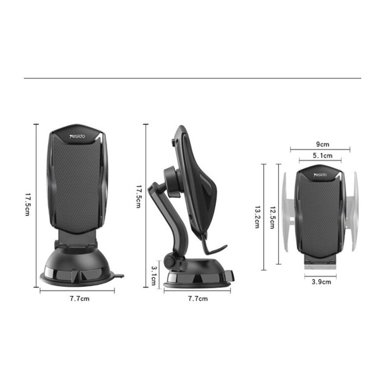 Suport telefon auto cu ventuza pentru bord / parbriz Yesido C99