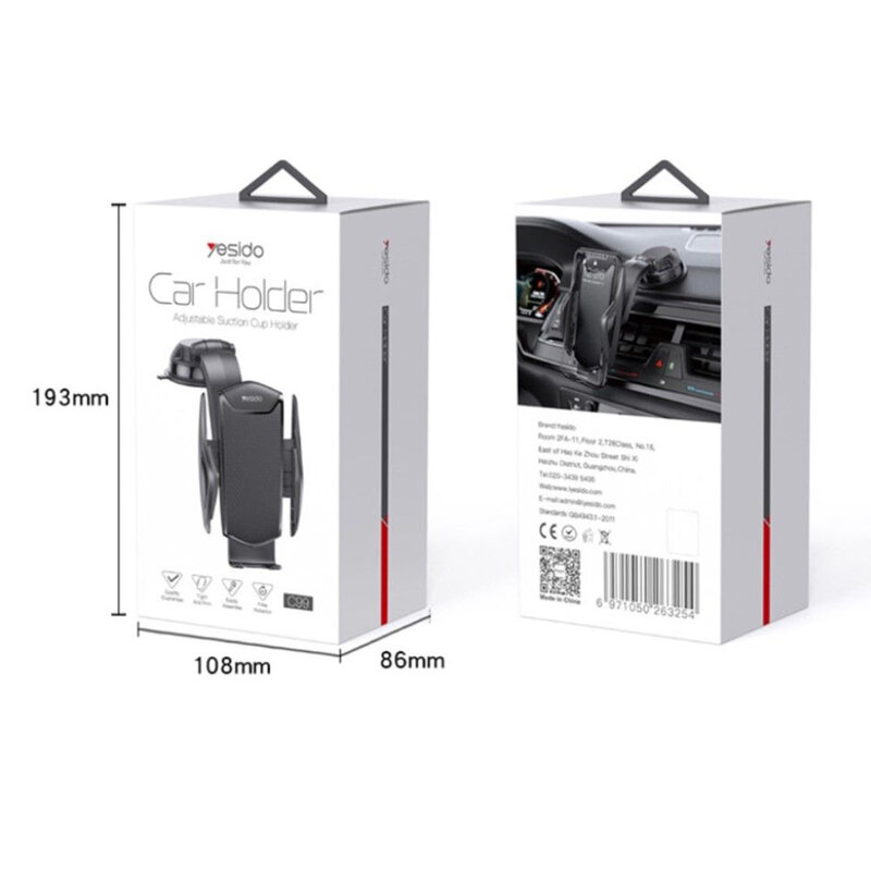 Suport telefon auto cu ventuza pentru bord / parbriz Yesido C99