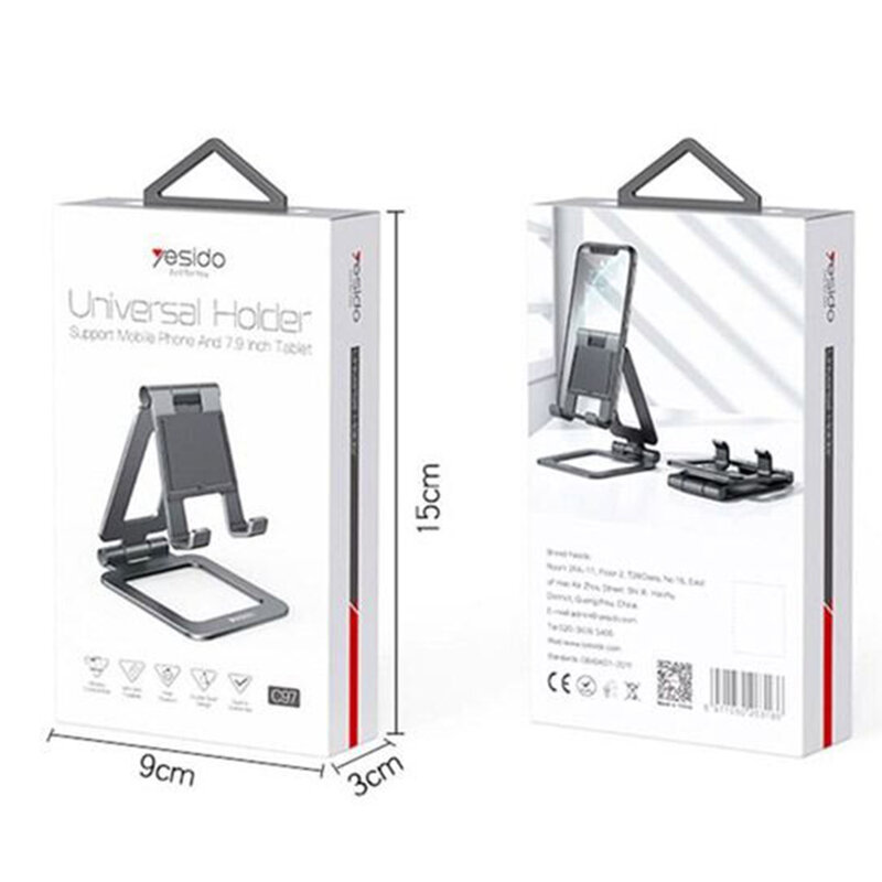 Suport telefon birou, tableta Yesido C97, portabil, negru