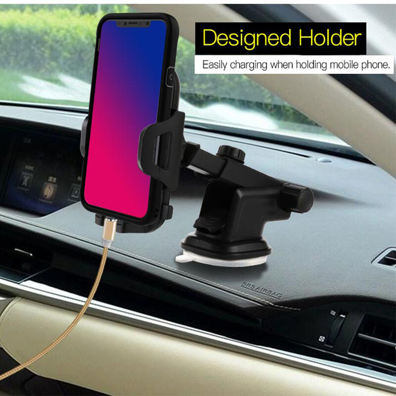 Suport telefon auto parbriz/ bord Yesido C23, 3.8-6.4”, negru