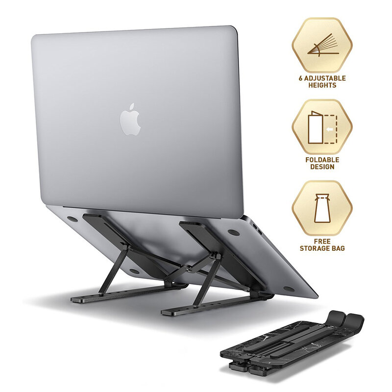 Suport laptop/ tableta birou reglabil i-Blason, aluminiu, negru