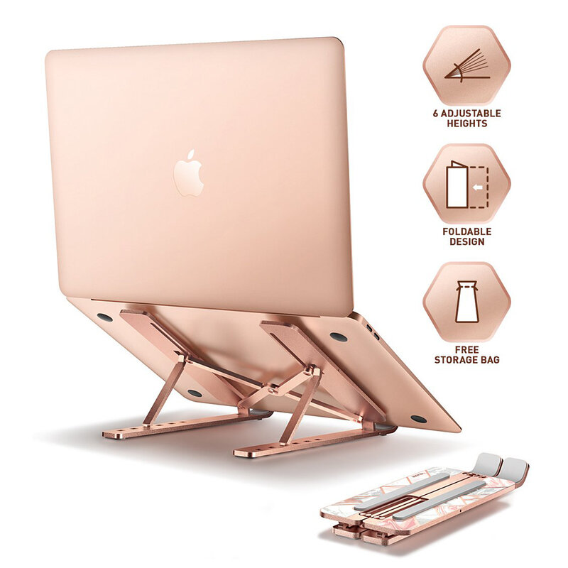Suport laptop/ tableta birou reglabil i-Blason, aluminiu, roz