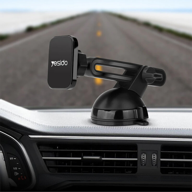Suport telefon auto magnetic, bord/ parbriz Yesido C39, negru