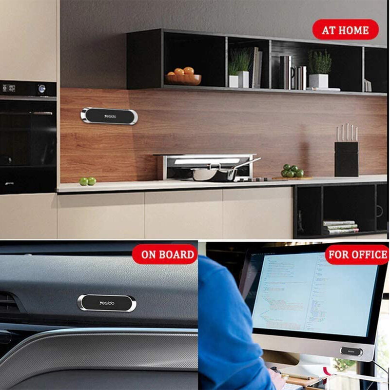 Suport telefon auto magnetic cu adeziv Yesido C55, negru