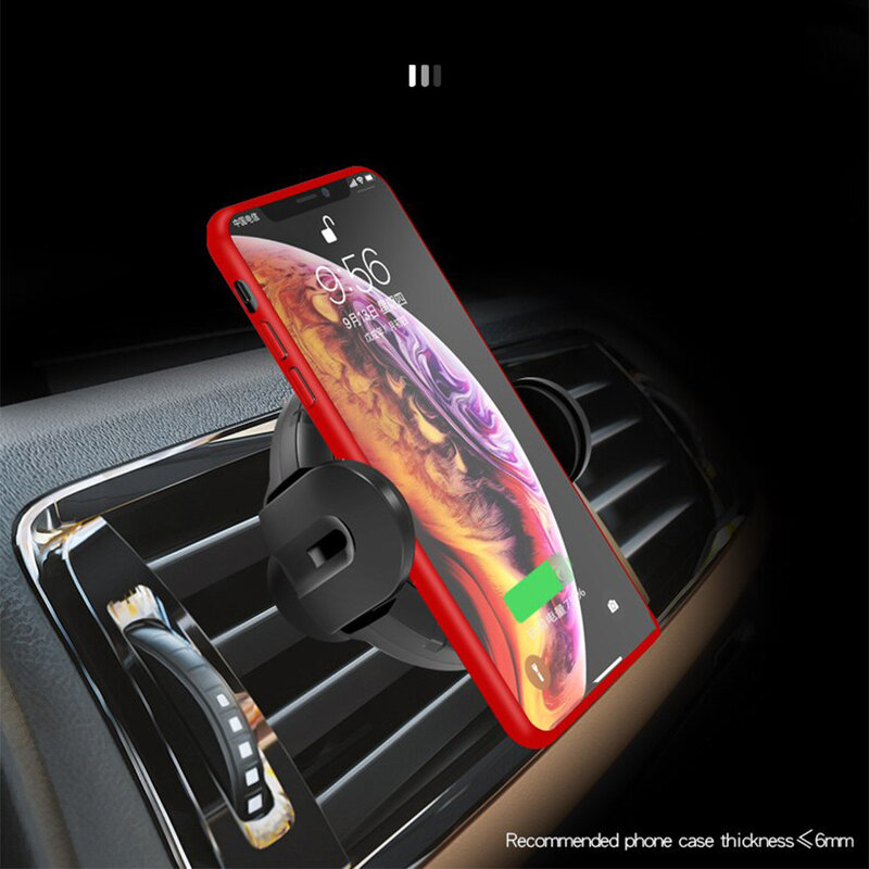 Suport telefon auto Yesido C77, incarcator wireless, 15W, negru