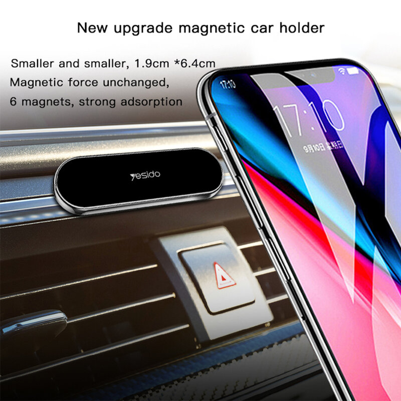 Suport telefon auto magnet Yesido C83, universal, gri