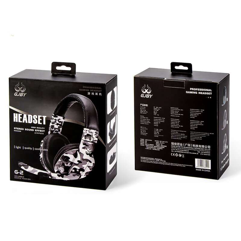 Casti gaming on-ear cu microfon Gjby G2, stereo, Jack 3.5mm, gri