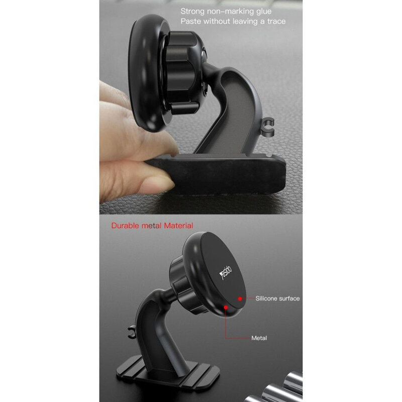 Suport telefon auto magnet cu prindere bord Yesido C91, negru
