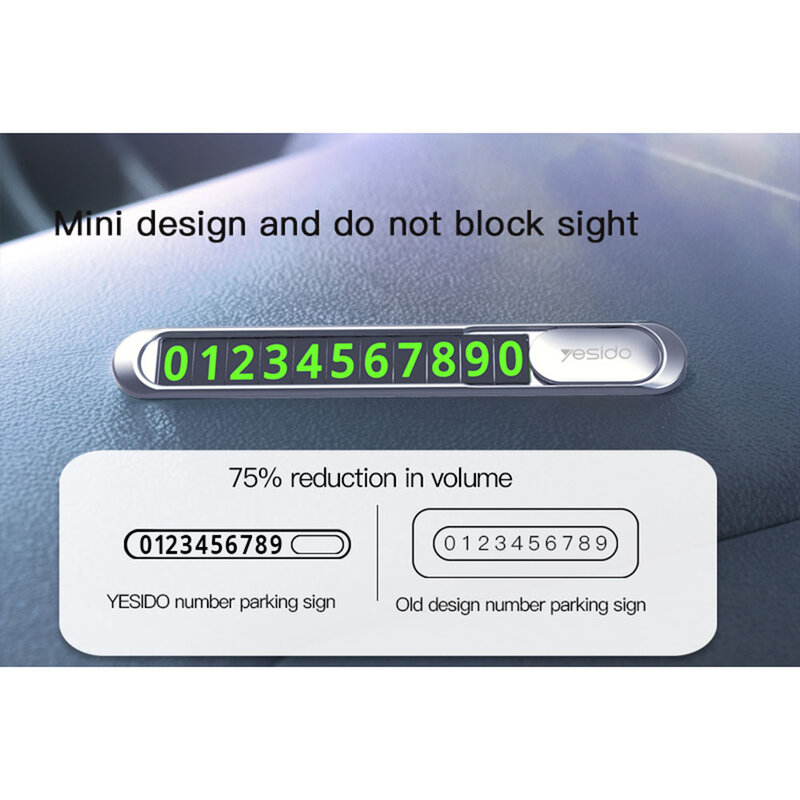 Suport numar telefon auto Yesido C88 parcare temporara, negru